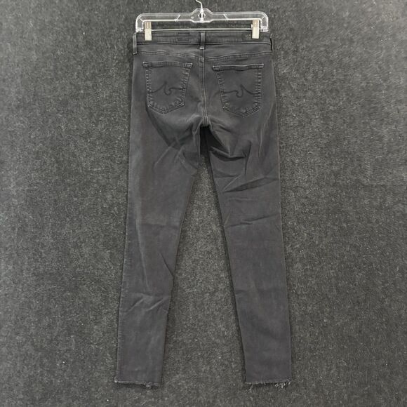 AG Adriano Goldschmied Jeans Womens 27 Black Legging Ankle Super Skinny Raw Hem - Picture 3 of 12